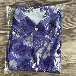 Colorado Rockies Hawaiian Shirt Button Down Presented by Coca-Cola